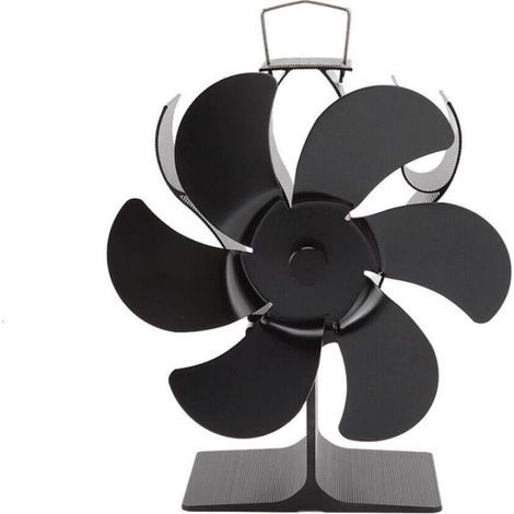 Ventilador de 6 aspas para estufa de leña, ventilador de chimenea accionado por calor, ventilador silencioso con protección contra sobrecalentamiento para estufas de leña, chimeneas de gas, estufas de (1/5)