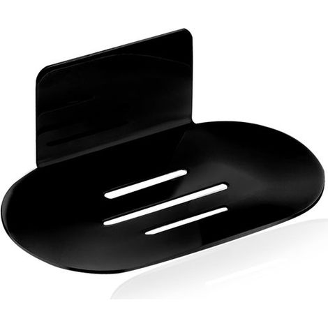 Seifenschale Seifenhalter Hängende Seifenschale für 1 Stück Schwarz Seifenmatte Tragbare Seifenbox Seifenhalter mit Abfluss und Deckel 14 x 8 x 5 (1/5)