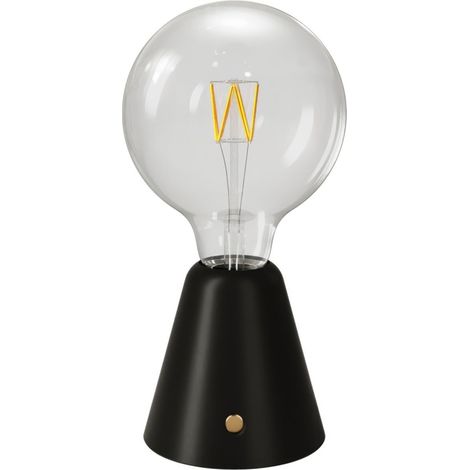 creative cables - Lampada portatile ricaricabile Cabless01 con lampadina globo G125 - Con lampadina, Nero (1/5)
