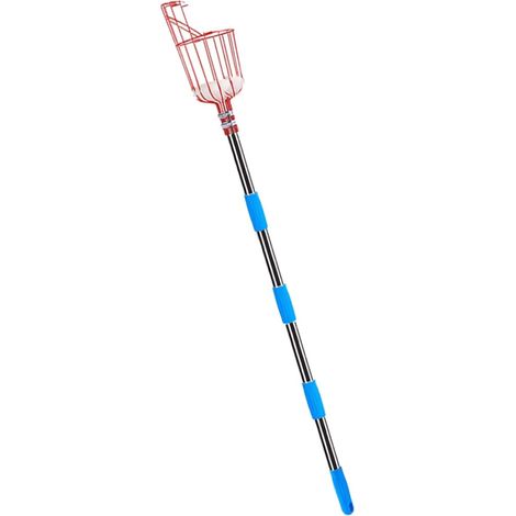 Attrape-Fruits Détachable en Acier Inoxydable Manche Télescopique 6 Sections, Outil Cueille-Fruits Portable Rouge pour Cueillette sans Escalade Verger et Parc (1/5)