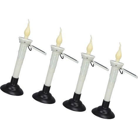 Bougies solaires coniques à LED scintillantes, lumière blanche chaude, détecteur crépusculaire, étanches IP65, pour extérieur, idéales pour la décoration de terrasse, table ou fenêtre. (1/5)