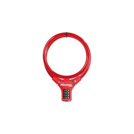 MASTER LOCK Candado Bicicleta [90 cm Cable] [Combinación] [Exterior] [Color al Azar] 8229EURDPROCOL - Ideal para Bicicleta, Monopatín, Paseante, Cortacésped y Otro Equipo