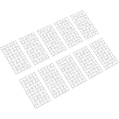 10 planches de coussinets anti-glisse pour plateau verre, dots silicone transparents autocollants meubles sous verre 10x1mm 500pcs (1/5)