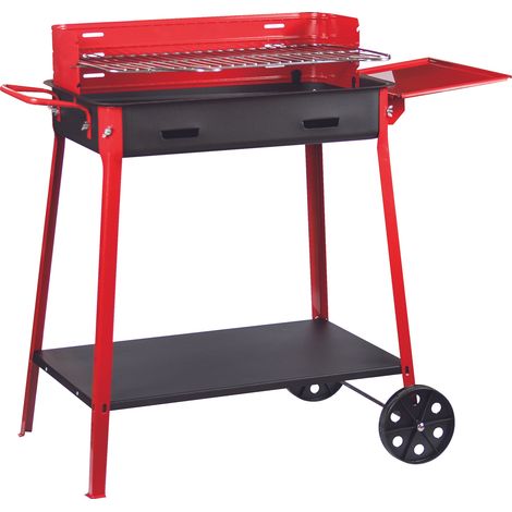 BARBECUE CON RUOTE E MENSOLA cm. 60x40x85 h