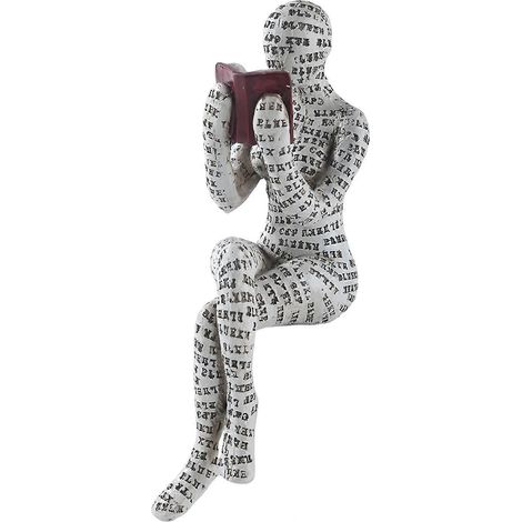 Figurine de femme lisant, décoration en résine moulée façon pulpe, décoration pour étagère à livres (1/5)