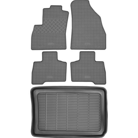 Set di tappetini in gomma per auto e tappetino per bagagliaio per Fiat Fiorino III VAN dal 2008 al 2018: tappetino per auto e tappetino per bagagliaio. (1/5)