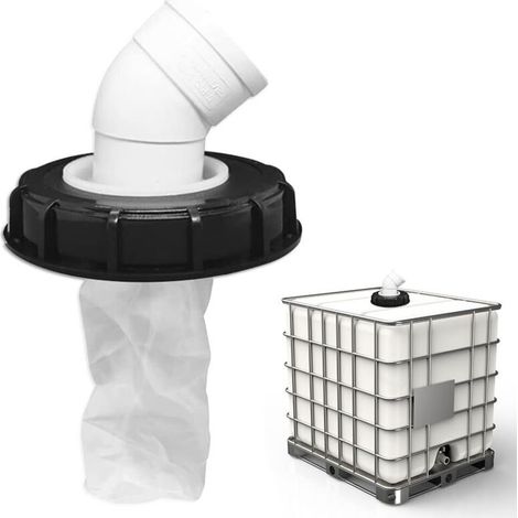 Filtre de couvercle IBC, accessoire de réservoir IBC 163 mm avec filtre à eau de pluie en nylon coudé à 45 °, filtre nettoyable pour réservoir d'eau de pluie (1/5)