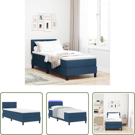 LED-Beleuchtung -  Boxspringbett mit Matratze mit LED Blau 80 x 200 cm Stoff (1/5)