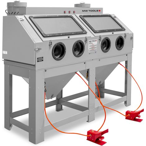 Mw Tools – Cabine de sablage pneumatique double 880 L – Pression de travail 2 à 5 bars – 2 postes de travail – Aspirateur intégré – CAT880
