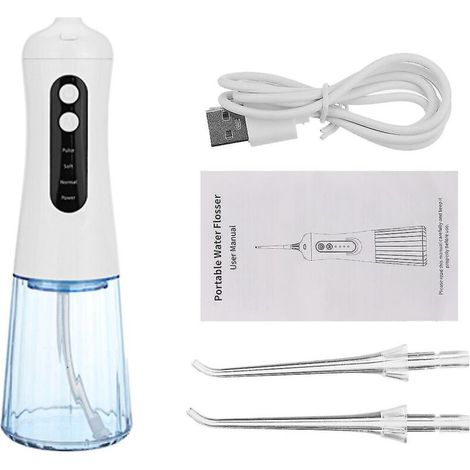 300-ml-USB-kabellose Munddusche, 4 Geschwindigkeitsstufen, 3 Interdentalreinigungsmodi (1/5)