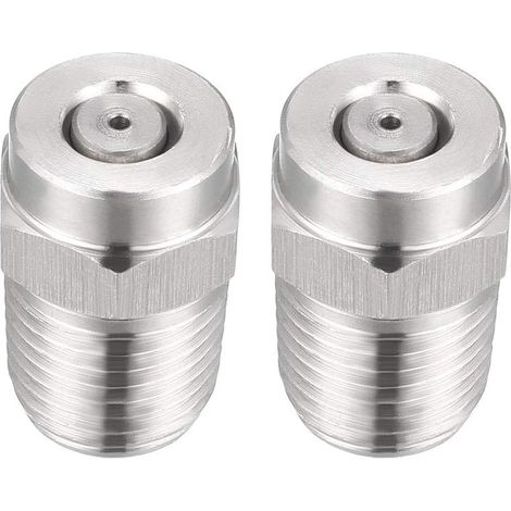 sourcing map 2pcs Buse de nettoyeur haute pression 1/4NPT (0 degré, diamètre du trou 1,2 mm)