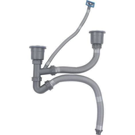 Kit de vidange à Double tuyau pour évier de cuisine, vidange rapide, extensible, plusieurs déodorants, Kit de vidange universel pour évier de cuisine (1/5)