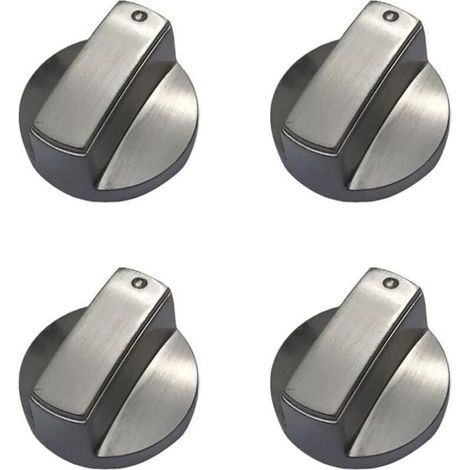 HOXILEELEO - Lot de 4 boutons de cuisinière à gaz universels en métal pour cuisinière à gaz - 6 mm (1/5)