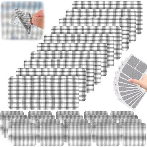 Kit de réparation de 30 pièces pour portes moustiquaires, rustines pour portes moustiquaires, réparation des fissures (1/5)