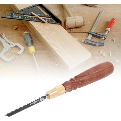 Handsäge mit rundem Holzgriff + 5 Sägeblättern, Handsäge mit Mahagonigriff, kleine abnehmbare Miniatursäge, manuelle Stichsäge für Holzarbeiten, kleine Bonsai-Säge. (1/5)