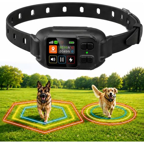 Clôture Électrique sans Fil pour Chien, Collier Anti-Fugue GPS Localisation Précise, 3 Modes Bip/Vibration/Choc, IPX7 Étanche, Collier Anti-Fugue sans Fil Jardin Ferme Camping (1/5)
