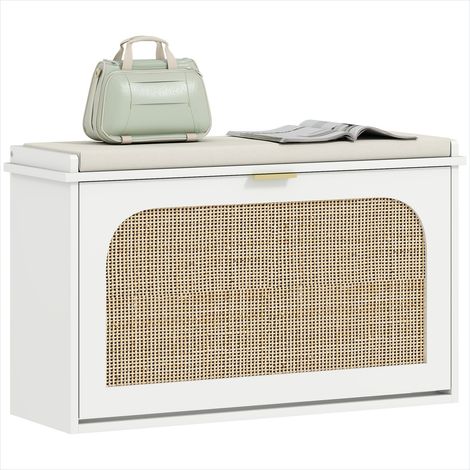 Console Banc à chaussures avec rangement et assise rembourrée (1/5)