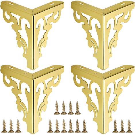 Gambe per mobili in metallo, gambe per divani moderni per riparare e rinnovare cassettiere, armadi, tavolini da tè, ripiani da banco, placcate in oro, capacità di peso di 550 libbre per gamba, 12 cm/4 (1/5)