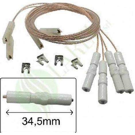 KIT 4PZ CANDELETTE ACCENSIONE SCINTILLA PIANO COTTURA REX ELECTROLUX 34,5 MM