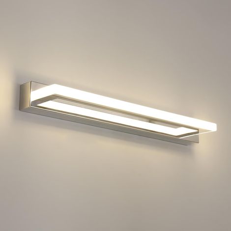 Lámpara para espejo de baño de 9W 800LM - 42cm - Luz blanca neutra de 4500K - Para espejos, armarios, mesas, inodoros y muebles - Plateada (1/5)