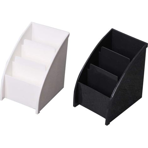 Boîte de rangement de bureau en plastique 2 pièces (noir + blanc) (1/2)