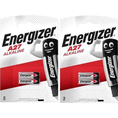 LOT DE 4 PILES ENERGIZER A27 - 2 BLISTER A 2 PILES - ALCALINE 12V