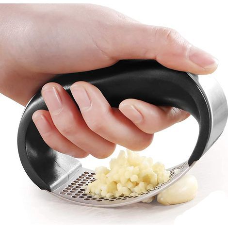Knoblauchpresse mit Wippmechanismus, Knoblauchzerkleinerer aus Edelstahl, professionell (1/5)