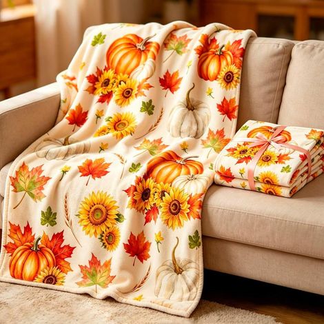 Fleece-Herbstdecke Sofa 130 x 150 cm, Bettueberwurf Innen-Dekoration Flanelle weich warm gemuetlich (1/4)