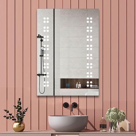 SKY Bathroom LED Mirror 500x700mm with Anti-Fog Cool White Light Vertical/Horizontal (1/5)