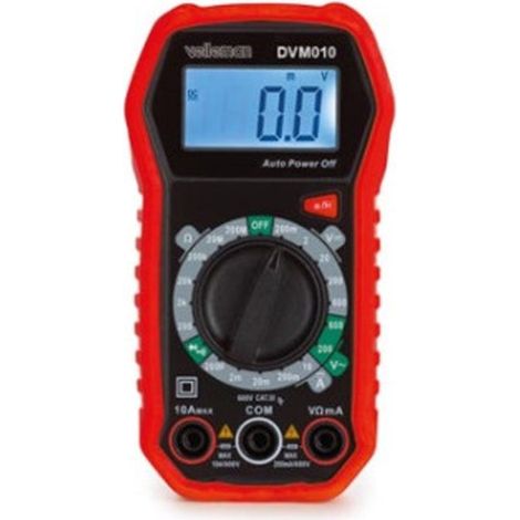 Velleman Multímetro digital, adecuado para medir la corriente de CA/CC, voltaje de CA/CC, resistencia, transistor, diodos y continuidad, incluidos los cables de las pruebas