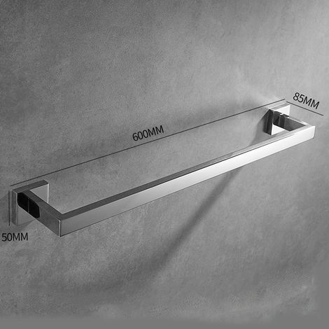 Porte-serviettes 60 cm, porte-serviettes mural moderne, acier inoxydable, accessoires de salle de bain (1/3)