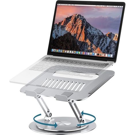 Per laptop regolabili con base girevole a 360°, supporto ergonomico per computer da scrivania, supporto per laptop pieghevole e portatile, MacBook e altro ancora (1/5)