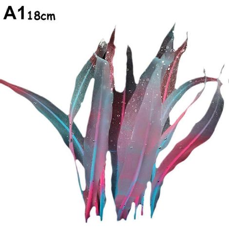 Plantes décoratives artificielles pour aquarium (18-25 cm), accessoires pour poissons, herbe en silicone, ornement pour aquarium, algues.