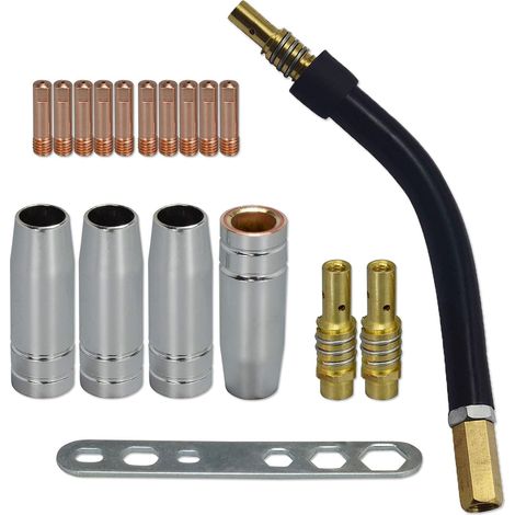 MB15 15AK Tête de contact 0,9 mm M6 et porte-foret Diffuseur et coupelle de protection et col de torche