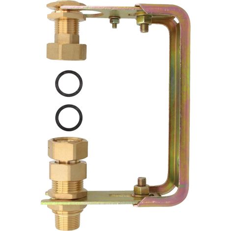JS Wasserzähler-Bügel 3/4 Zoll, Steigstrang - für Hauswasserzähler Q3 DN 20 Baulänge 105 mm, verstellbar, verzinkt (1/5)