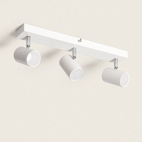 Lampada da Soffitto Orientabile Metallo 3 Faretti Wuedy Bianco (1/5)