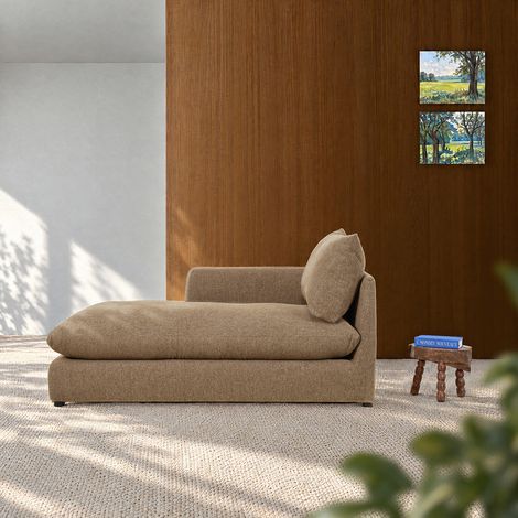 Méridienne gauche modulable en tissu texturé (1/5)