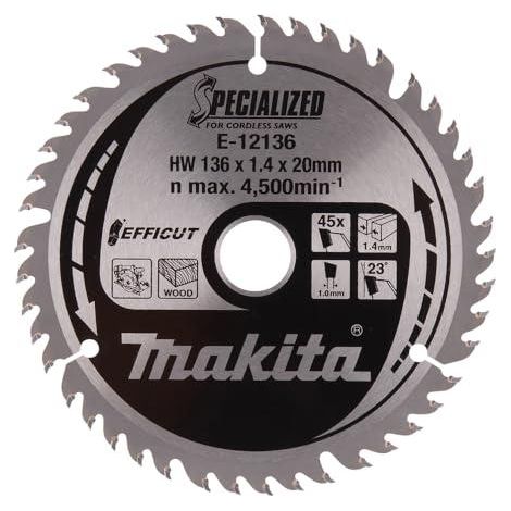 Lama per sega circolare Makita EFFICUT E-12136 136 mm in carburo