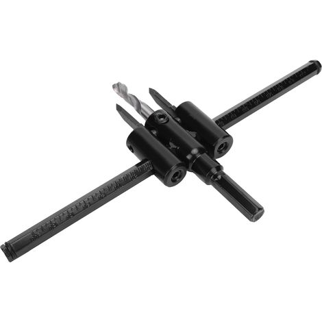 Kit de scie cloche réglable en acier allié pour découpe ronde de bois et plastique (30-200 mm). (1/5)