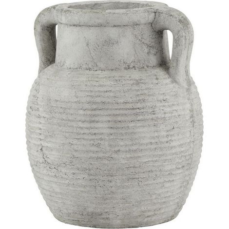 Athena Stone Amphora Pot - Ceramic - L23 x W23 x H27 cm - White