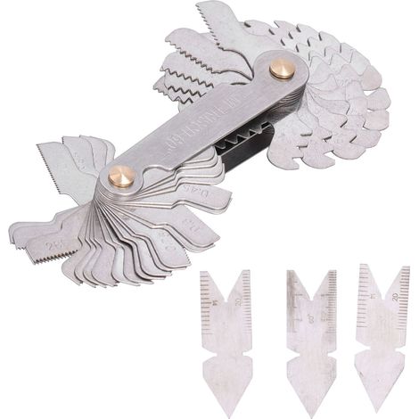 【Z】 Gewindesteigungslehre – 4-teiliges Set – 55°/60° Edelstahlklinge zum Prüfen und Kalibrieren von Gewindeschneidwerkzeugen (1/5)