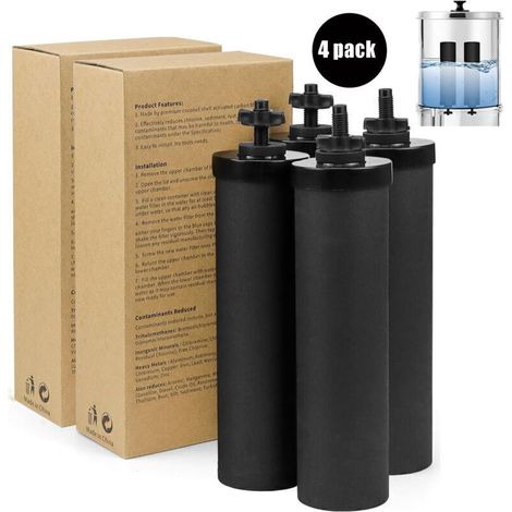 Filtres à eau par gravité – Lot de 4 unités compatibles Weeplow, Berkefeld, Doulton – Réduction de 99,99 % des contaminants (1/5)