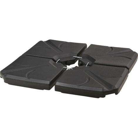 Set mit 4 quadratischen, beschwerten Sockeln für Ampelschirme, Polyethylen, Ballastgewichte
