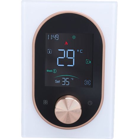 Thermostat couleur intelligent, bouton d'écran tactile Programmable, contrôleur de température AC 95-240V, blanc régulier (1/5)