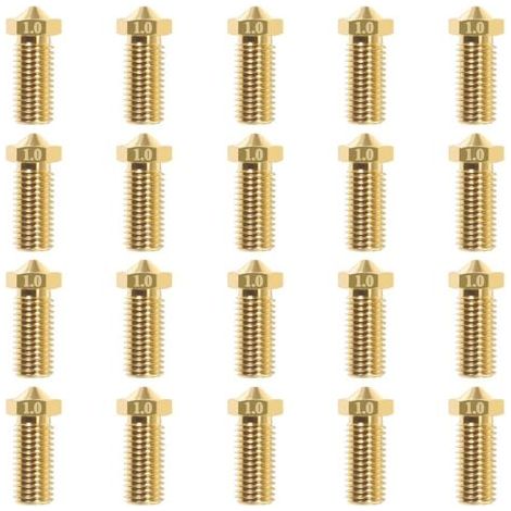 20pcs 1.0mm Volcanic Brass 3D buse pour V5 V63D imprimante, extrudeuse jet de tête d'impression (1/5)
