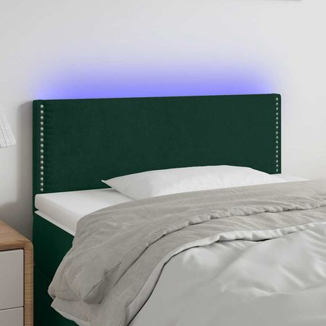 LED Kopfteil Dunkelgrün 100x5x78/88 cm Samt (1/5)