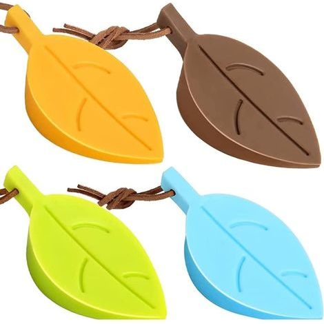 4 Pcs Door Stops Rubber Door Stopper, Floor Door Stopper Silicone Sheet Door Stopper, Decorative Silicone Leaf Shape, Used On Any Kind Carpet Floors (1/5)