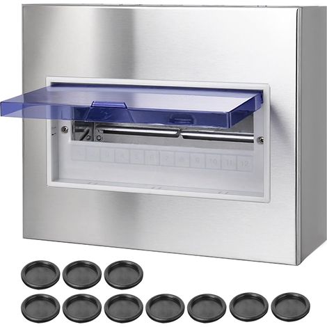 Coffret Electrique Etanche Exterieur,Boite Etanche Electrique Exterieur,Armoire en Acier Inoxydable avec Panneau Isolant - Tableau électrique pré-équipé 12 Modules (1/5)