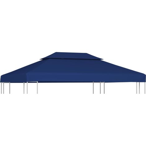 Pavillon-Dachplane mit Kaminabzug 310 g/m² 4x3 m Blau