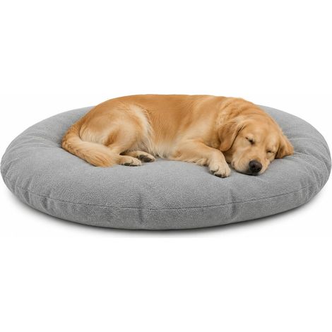 Panier Chien - Coussin Chien et Chat - Ovale Gris - 120 x 84 x 12 cm - Déhoussable - Lavable à 30°C (1/3)